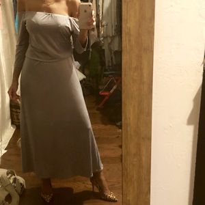 Grey Off The Shoulder Dress